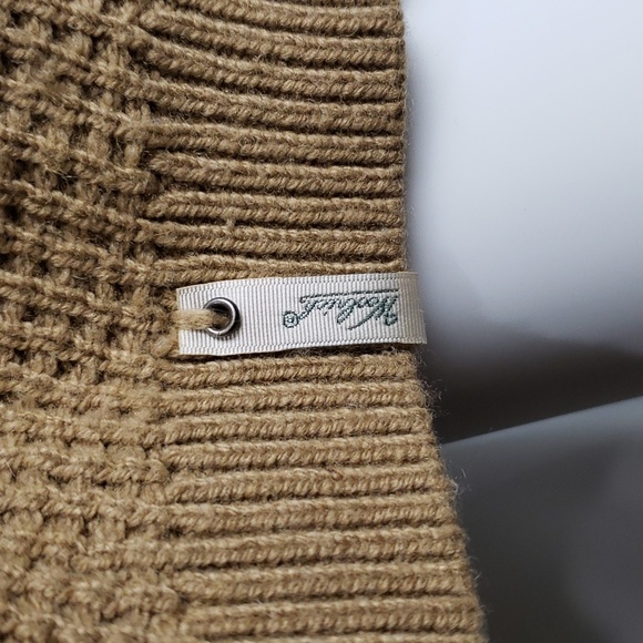 Woolrich Womens Small Tan Clapshaw Cowl Waffle Knit Tunic Sweater Nylon Wool - Picture 3 of 10